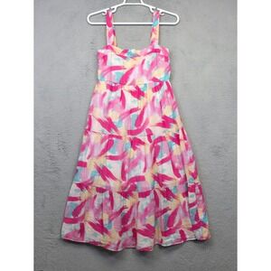 Blu Pepper Babydoll Dress Womens L Wide Strap Maxi Tiered‎ Colorful Boho READ